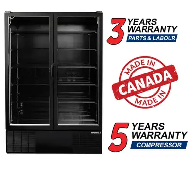 Habco ESM49HCBATD 54" Black Double Swing Glass Door Refrigerator, View more