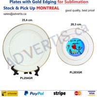 Sublimation white Plate with Gold Edging /// Assiettes