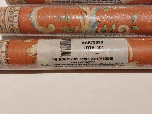 3 rolls of 9 in x 15 ft Prepasted Wallpaper Borders , $60 in Floors & Walls in Mississauga / Peel Region - Image 3
