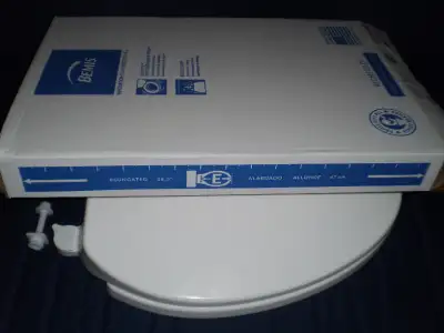 Plastic Toilet Seat, Elongated 18.5in, View more