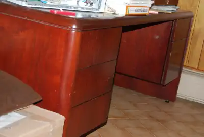 Bureau, Classeur, Étagère. Mobilier en bois d'acajou, View more