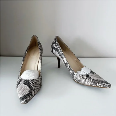 NEW - Calvin Klein (Size 9) Cream Grey Snake Women's Heels Shoes, View more