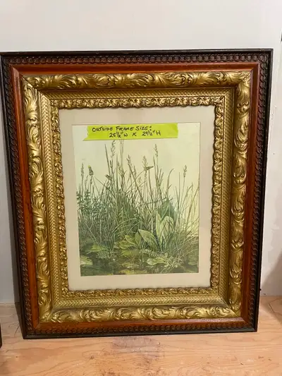 100+ year old picture frames. $75 for large frame & $50 each for the other two frames.