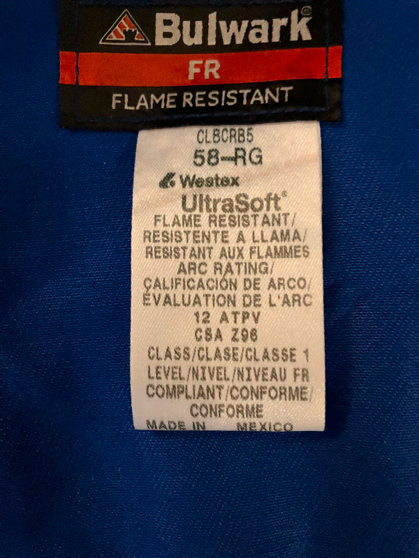 BULWARK FLAME RESISTANT COVERALLS - MENS 58 REGULAR in Men's in Edmonton - Image 3