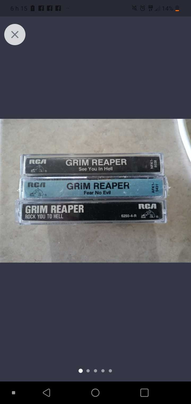 Grim Reaper Métal ORIGINAL cassettes états NEUVES  $40. dans Autre  à Saint-Jean-sur-Richelieu