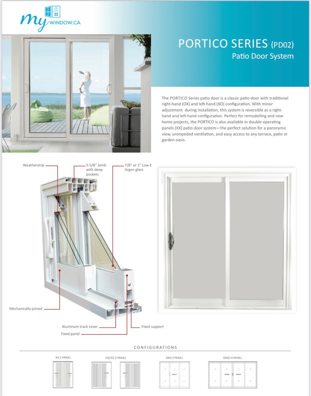 8 foot patio sliding door black  in Windows, Doors & Trim in City of Toronto - Image 3