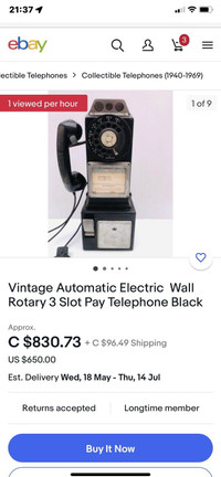 Vintage authentic 50’s pay phone