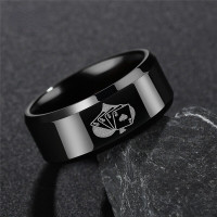 Ring Playing cards stainless steel punk jewelry size 8