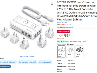 BESTEK 250W International Travel Adapter, Auto Voltage Converter, View more