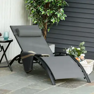 Patio Lounge Chair, Aluminum Reclining Outdoor Tanning Chair wit, View more