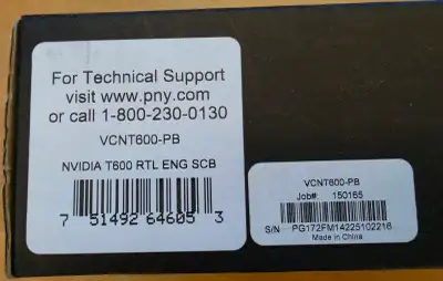 PNY Nvidia T600 4GB Graphics Card, View more