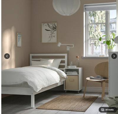 TARVABed frame, white stained/Luröy, Twin, View more