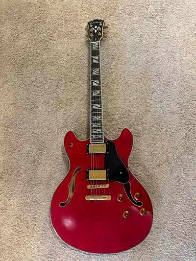 Washburn HB35WRK-O HB35 Hollowbody Electric Guitar. Wine Red, View more