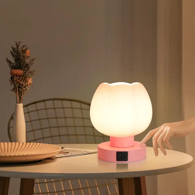 Small Touch Bedside Lamp, Dimmable with USB-CA Charging Ports, P in Indoor Lighting & Fans in Oshawa / Durham Region - Image 4