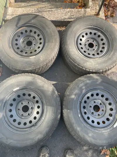 4 Light Truck Rims, 17" - 6x5.5" Bolt Pattern, Tires 265/70R17 80% Worn