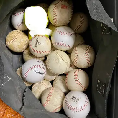 Softball Slowpitch Balls Lot of 23 Various Plus Worth Carry Bag, View more