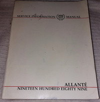 1989 ALLANTE Cadillac Service Manual