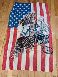 USA flag proud biker banner