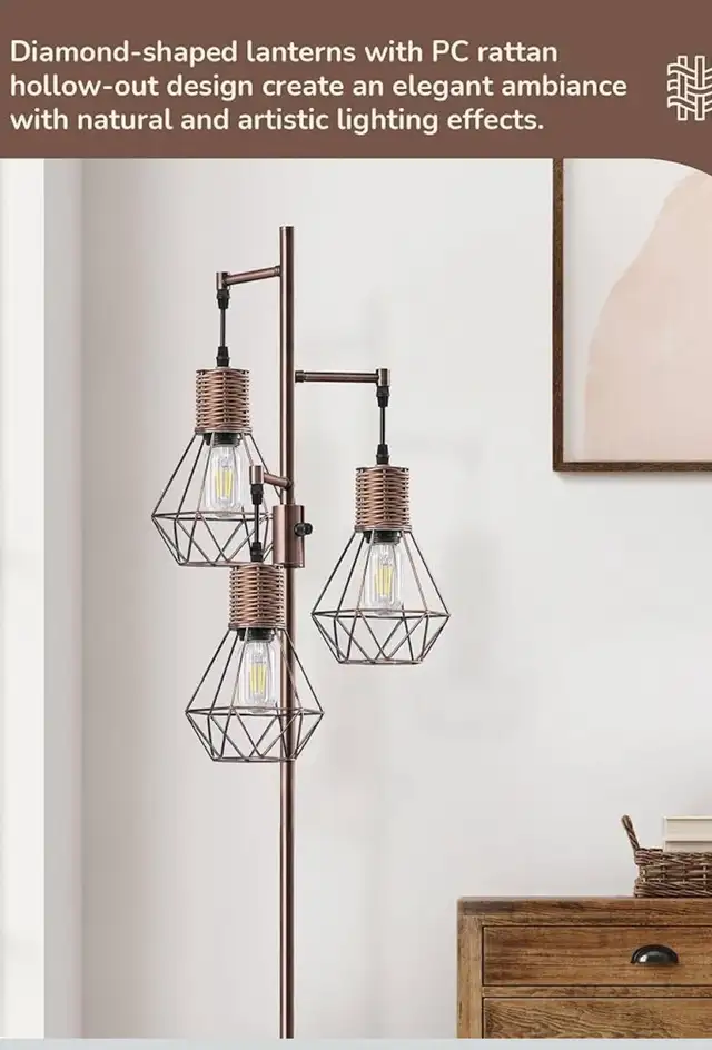 EDISHINE Farmhouse Tree Floor Lamp in Home Décor & Accents in Oshawa / Durham Region - Image 3