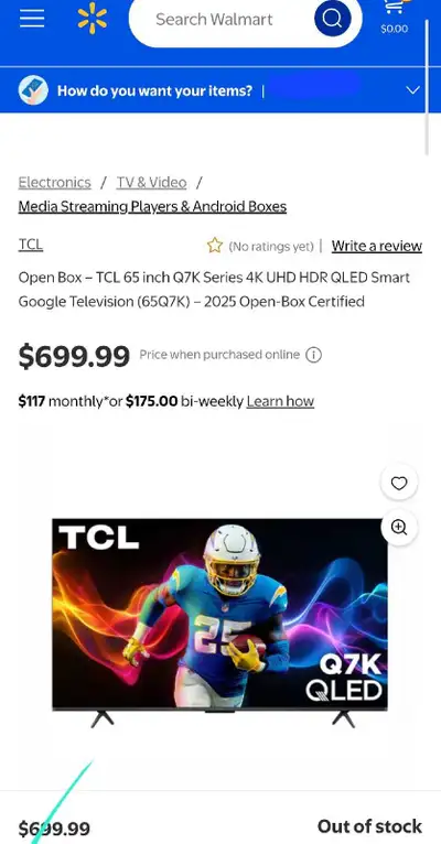 144Hz 2025 65" QLED TCL 4K GOOGLE SMART TV FROM $450!, View more