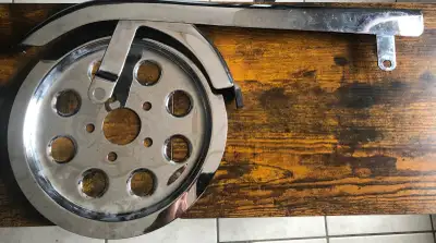 2000-2003 Harley Sportster solo seat-$50 Chrome belt cover-$50 Chrome sprocket pulley cover-$50 Batt...