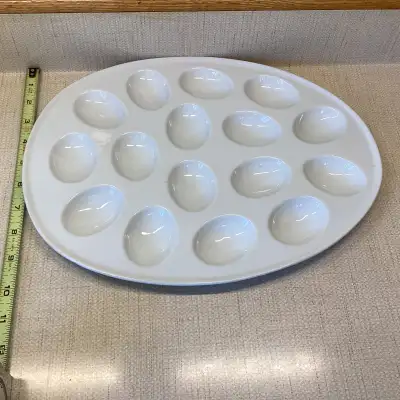 Oval 16 Deviled Eggs Serving Plate Tray Platter Dish, View more