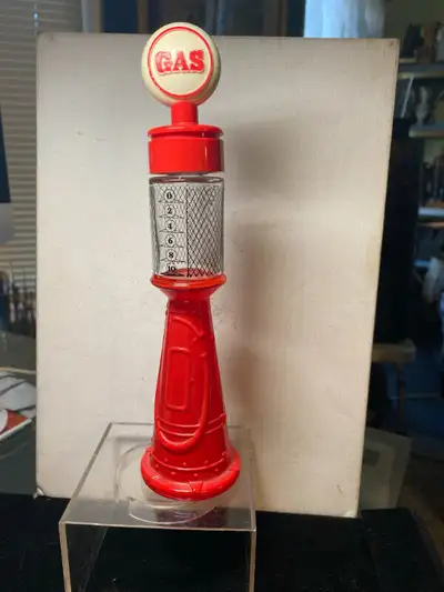 Vintage Retro Gas Pumps Avon Perfume Cologne Red Glass Plastic Bottle Bath Beauty Toiletry Home Livi...