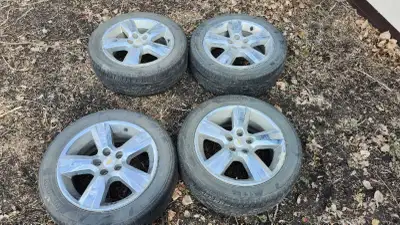 4 motomaster summer tires in good condition on Chevy rims. 215/55R17 Pickup in south St. Andrews $30...