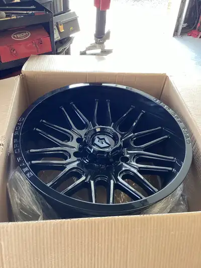 Gear Off-road 766b. 20x10. 8x170. -12 offset, gloss black. 4 for $1200 plus tax. Call Joe 705-426-54...