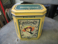 1980s EATON'S RECOLLECTIONS COFFEE TIN $5.00 KITCHEN DECOR