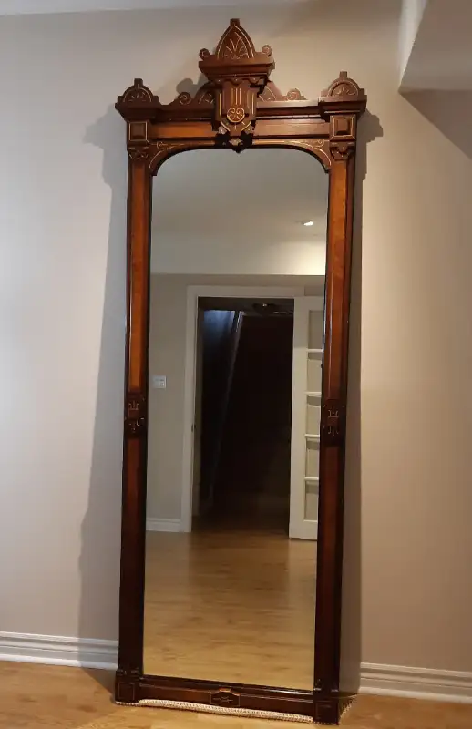 Victorian Eastlake Antique 1880’s Walnut Pier Mirror in Arts & Collectibles in Ottawa - Image 6