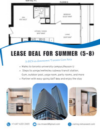 Downtown Toronto Dan short term lease