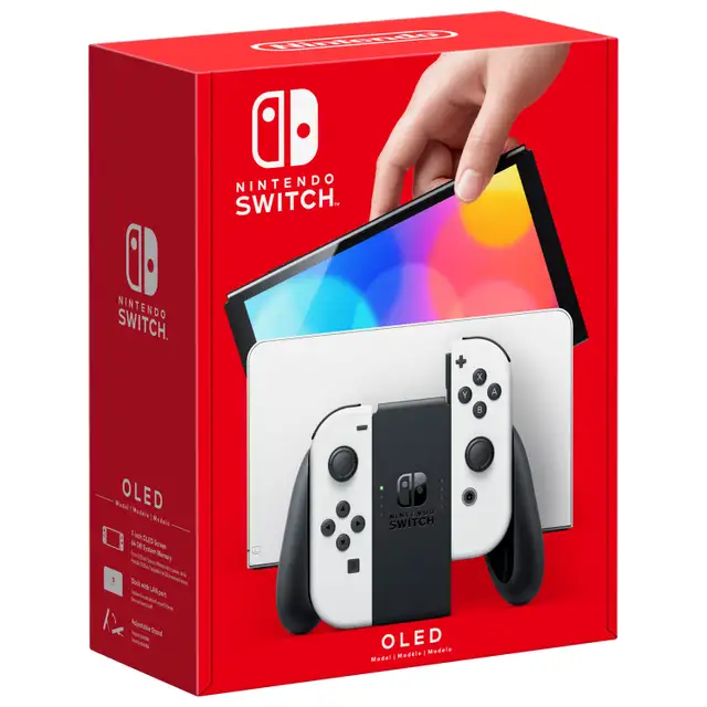 White Nintendo Switch OLED + Games - 64GB - $320