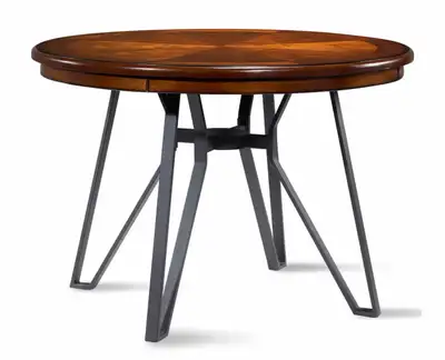 Round Wood Dining Table with Metal Legs, View more