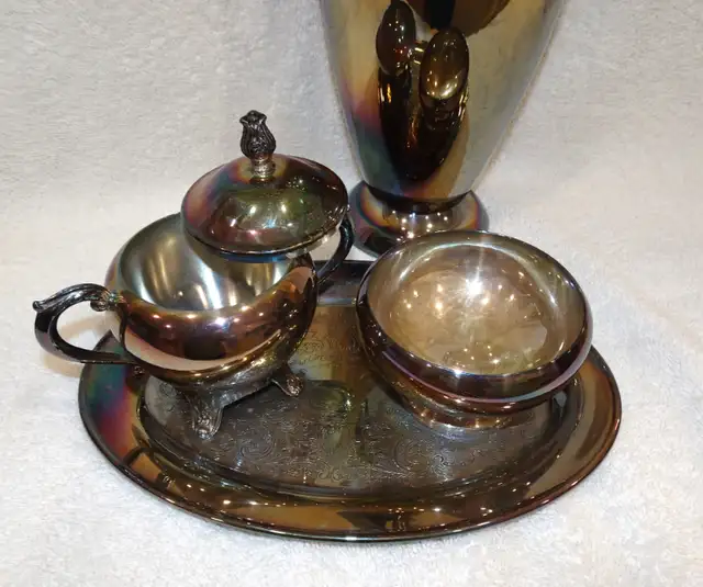 Vintage Silver Plate Coffee Set for your Home Décor OR for ... ! in Kitchen & Dining Wares in Oshawa / Durham Region - Image 3