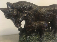 Vintage Retro IRON HORSE COLT Handpainted Bookend Paperweight