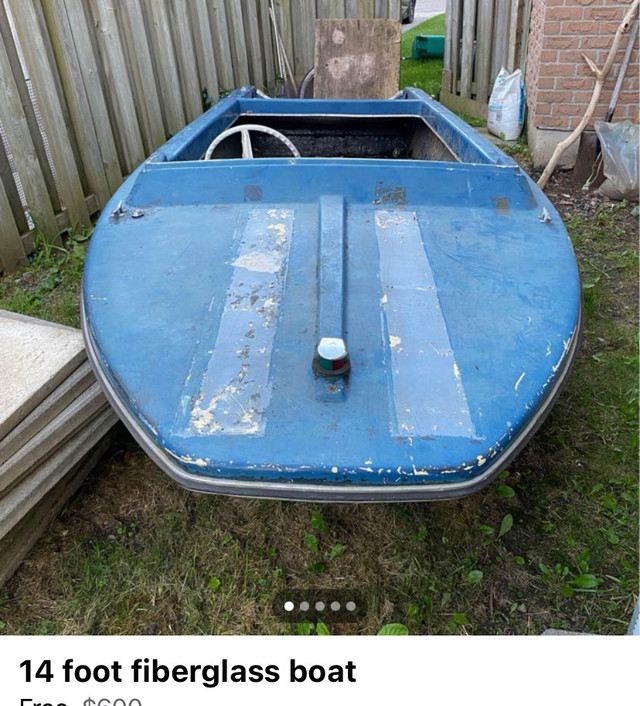 14 foot fiberglass boat in Fishing, Camping & Outdoors in Oshawa / Durham Region