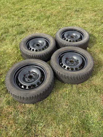 Winter 16” rims with winter tires. Both used. 205 55R16 Selling mainly because of rims. The tires ma...