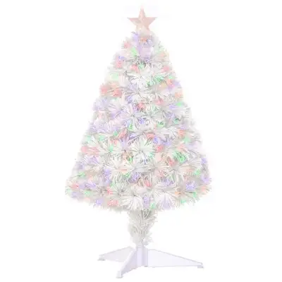 2.5FT Prelit Artificial Tabletop Christmas Tree with Fibre Optics Holiday Home Xmas Decoration for T...