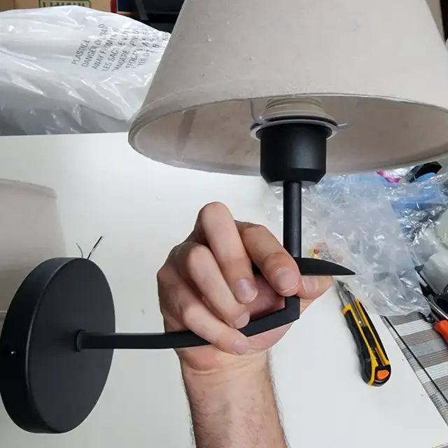 2 x Dimmable Wall Sconces w/ Linen Lampshades in Indoor Lighting & Fans in Ottawa - Image 5