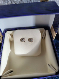 Sterling Silver 0.10 CTW Round Diamond Stud Earrings