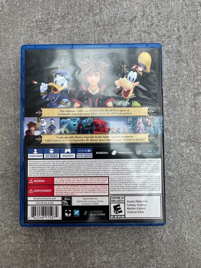 Kingdom Hearts III – PS4 – Complete with Case & Disc in Sony Playstation 4 in City of Toronto - Image 3
