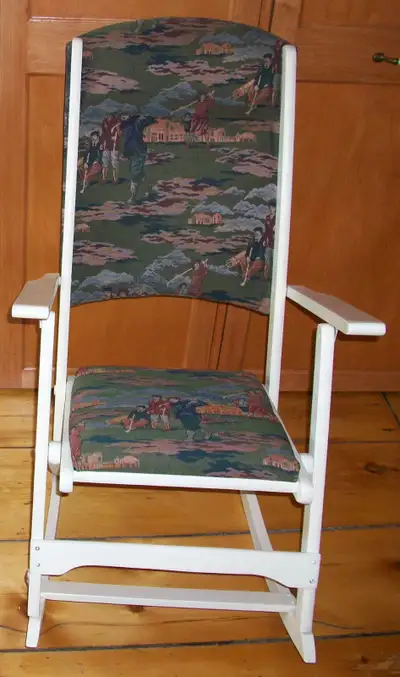 Chaise berçante pliante JB Poitras 100S en bois / RARE! Fauteuil, View more