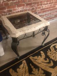 marble and glass coffee tables