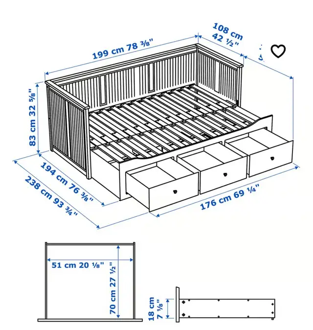IKEA Hemnes Day Bed in Beds & Mattresses in Strathcona County - Image 6