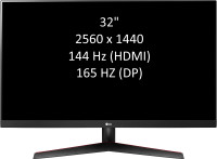 LG gaming monitor: 32", 2K@165Hz
