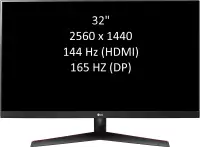 LG gaming monitor: 32", 2K@165Hz