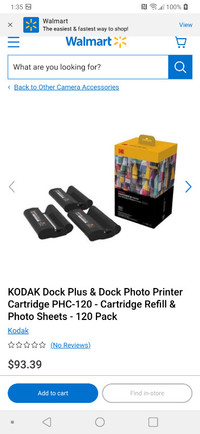 New. Kodak photo printer cartridge and 120 sheets of paper