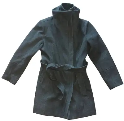 Double Collar 3/4 Charcoal Grey Coat - Size XG (Suzy Shier), View more