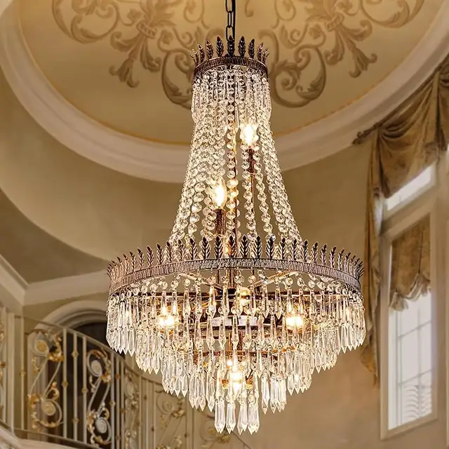 TOCHIC Crystal Chandelier, 7 Lights French Empire Crystals Chand in Indoor Lighting & Fans in City of Toronto - Image 2